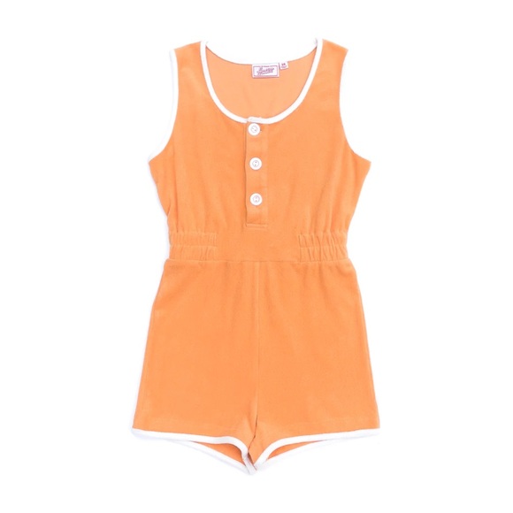 Hammies terrycloth romper in orange. Size 30 - Picture 1 of 4